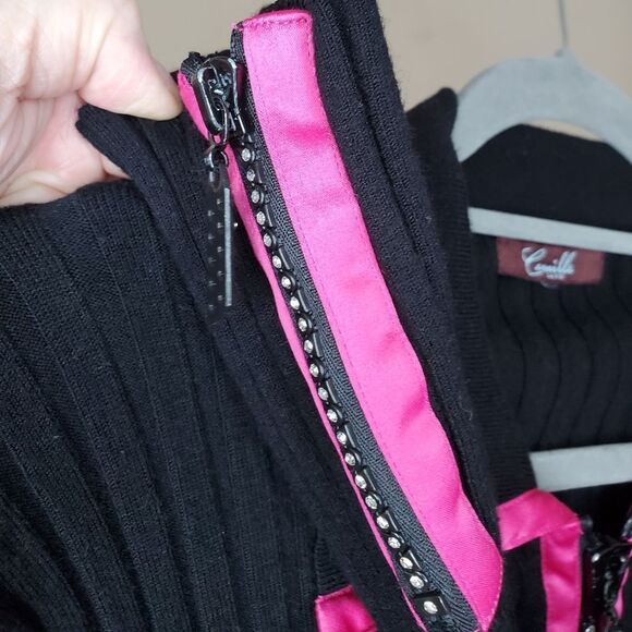 *Camille La vie Zip Front Cardigan Sz L - Picture 6 of 7